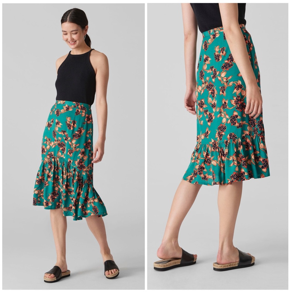 Whistles Capri Print Aida Midi Skirt Size 4‎